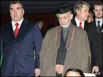 کرزی و رحمانف رييس جمهور تاجيکستان