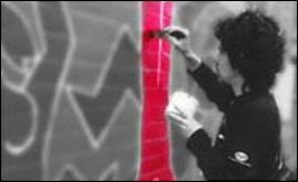 Artist Mat Hand at work