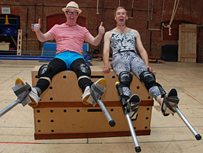 Chris and Jonny. On Stilts