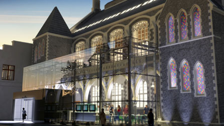 An impression of the £7m renovation of Gwyn Hall. Photograph © Holder Mathias Architects.