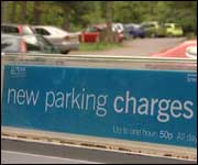 Parking charges sign