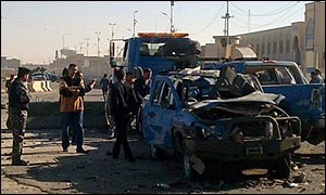 Aftermath of a bomb in Iraq