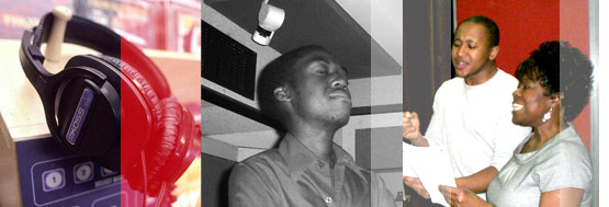 Montage of listening and recording