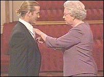 David Beckham e a rainha Elizabeth 2ª