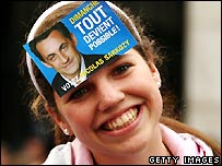 Một người Pháp trẻ ủn hộ TT Nicolas Sarkozy