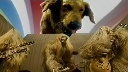 Still from Super Furry Animals' 2003 video for Golden Retriever