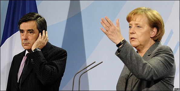 French PM Francois Fillon and German Chancellor Angela Merkel, 10 Mar 10