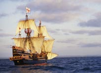 Replica of English 16th century cargo ship (Getty Images/Hulton|Archive)