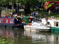boat moored along the bank of the River Tone