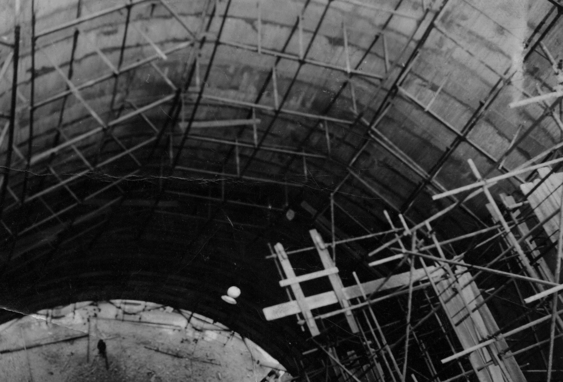 The inside of a cooling tower at Shotton