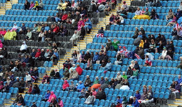 Empty seats at an Olympic dressage event