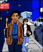 Scene from Adam's comic