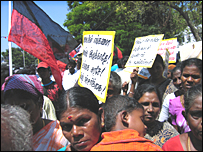 Indian Fishermen protested about harrassments by Sri Lanka Navy