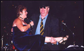 Janette Eathorne is quite literally swept off her feet by Denis Nightingale!
