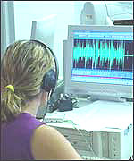 A student at a computer