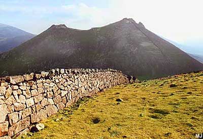 The Mourne Wall runs for 22 miles encircling the catchment area