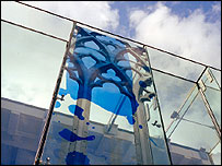 Glass etching in Princesshay Square