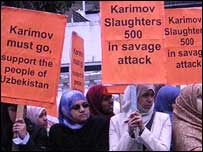 Андижонда намойишчиларнинг ўққа тутилишига қарши Лондондаги намойиш