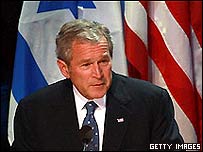 Bush durante discurso em Jerusalém