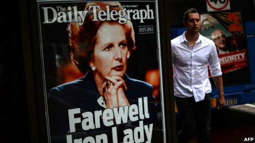 報紙封面上的撒切爾夫人相片
