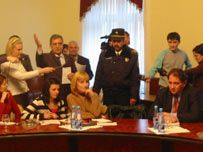 Altercaţie la primăria Chişinău