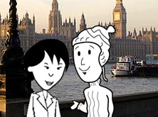 The flatmates in the kitchen