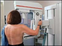 Mulher faz exame para detectar câncer de mama