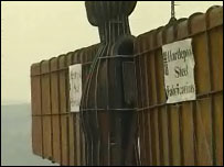 Hartlepool Steel Fabrications sign on Angel's wing