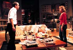 John Hannah (Ben) and Sinead Cusack (Abby) in Neil LaBute's The Mercy Seat directed by Michael Attenborough. Photographer credit: John Haynes
