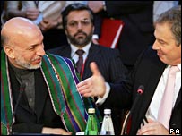 Karzai và Tony Blair