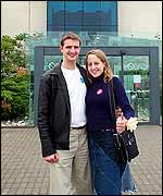 Iain & Suzanne outside the entrance