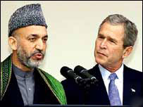 رهبران آمريکا و افغانستان