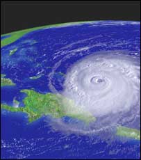 O furacão Frances no Caribe