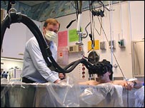 Banho de paciente (Centro Médico Harborview)