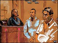 मोइनुद्दीन अहमद हमीद (बीच में)