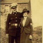 This is my husband Tom in his St John's Ambulance Brigade uniform with a neighbour from our village of Scilly Banks, Mrs Ginny Greenop. Mrs Greenop helped us a lot especially when our twins were born in 1944.(Photo used by courtesy of Mrs Irene Pitt)
