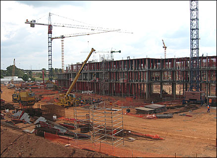 Soccer City under construction
