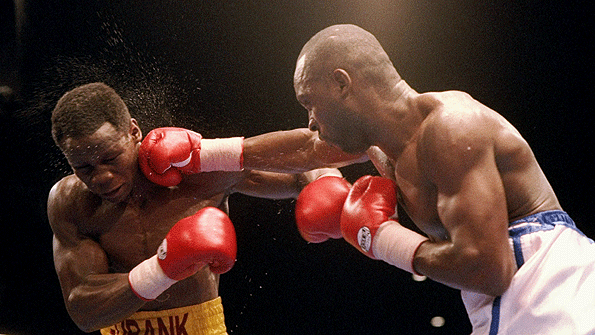Chris Eubank (left) and Nigel Benn