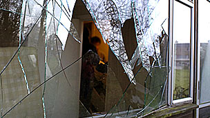 a broken window