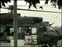 Helicóptero brasileiro usado na operação de resgate dos reféns