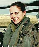Image of Jo Salter, flight lieutenant, next to a GR1 B Tornado